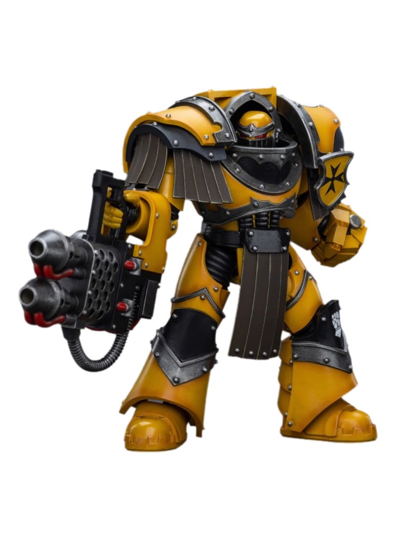 JOYTOY Warhammer 40,000 Action Figures, Imperial Fists Terminator Legion - Terminator with Heavy Flamethrower, 4.7 Inch 1/18 Warhammer 40K Series Model, Unisex, Adult, New Year Festival, Birthday Gift, Suitable for Children 15 Years Old and Above