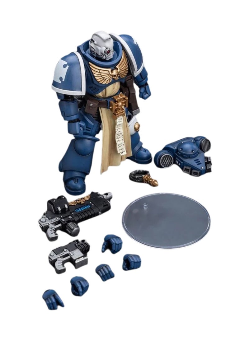 JOYTOY Warhammer 40,000 Action Figure, Ultramarine Veteran with Composite Plasma Gun, 4.7-inch 1/18 Warhammer 40K Series Model, Unisex, Adult, New Year Festival, Birthday Gift, Suitable for Children 15 Years Old and Above