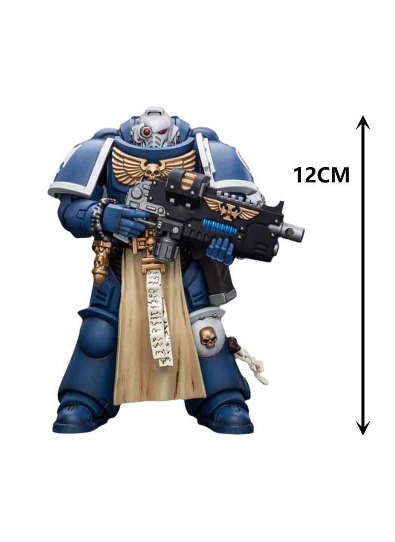 JOYTOY Warhammer 40,000 Action Figure, Ultramarine Veteran with Composite Plasma Gun, 4.7-inch 1/18 Warhammer 40K Series Model, Unisex, Adult, New Year Festival, Birthday Gift, Suitable for Children 15 Years Old and Above