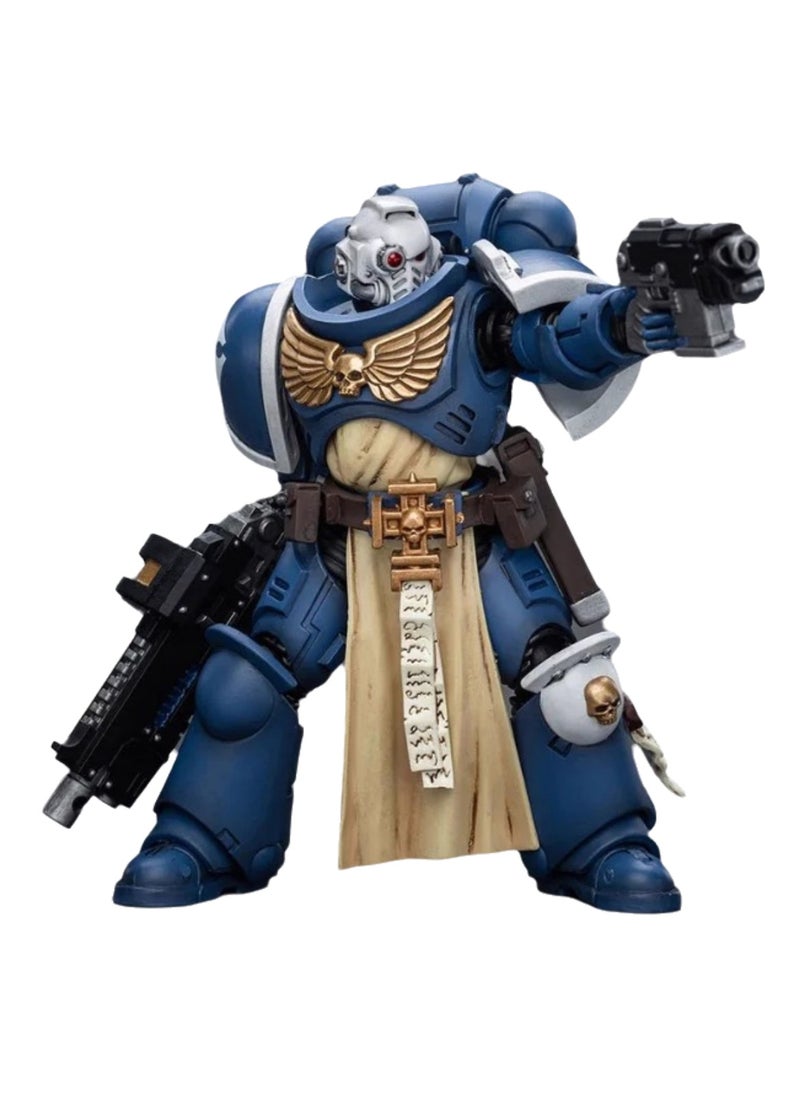 JOYTOY Warhammer 40,000 Action Figure, Ultramarine Veteran with Composite Plasma Gun, 4.7-inch 1/18 Warhammer 40K Series Model, Unisex, Adult, New Year Festival, Birthday Gift, Suitable for Children 15 Years Old and Above