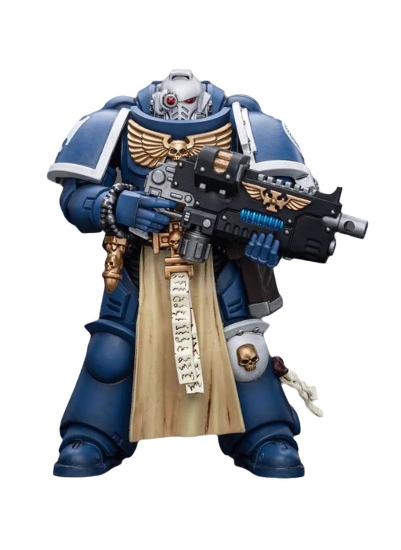 JOYTOY Warhammer 40,000 Action Figure, Ultramarine Veteran with Composite Plasma Gun, 4.7-inch 1/18 Warhammer 40K Series Model, Unisex, Adult, New Year Festival, Birthday Gift, Suitable for Children 15 Years Old and Above