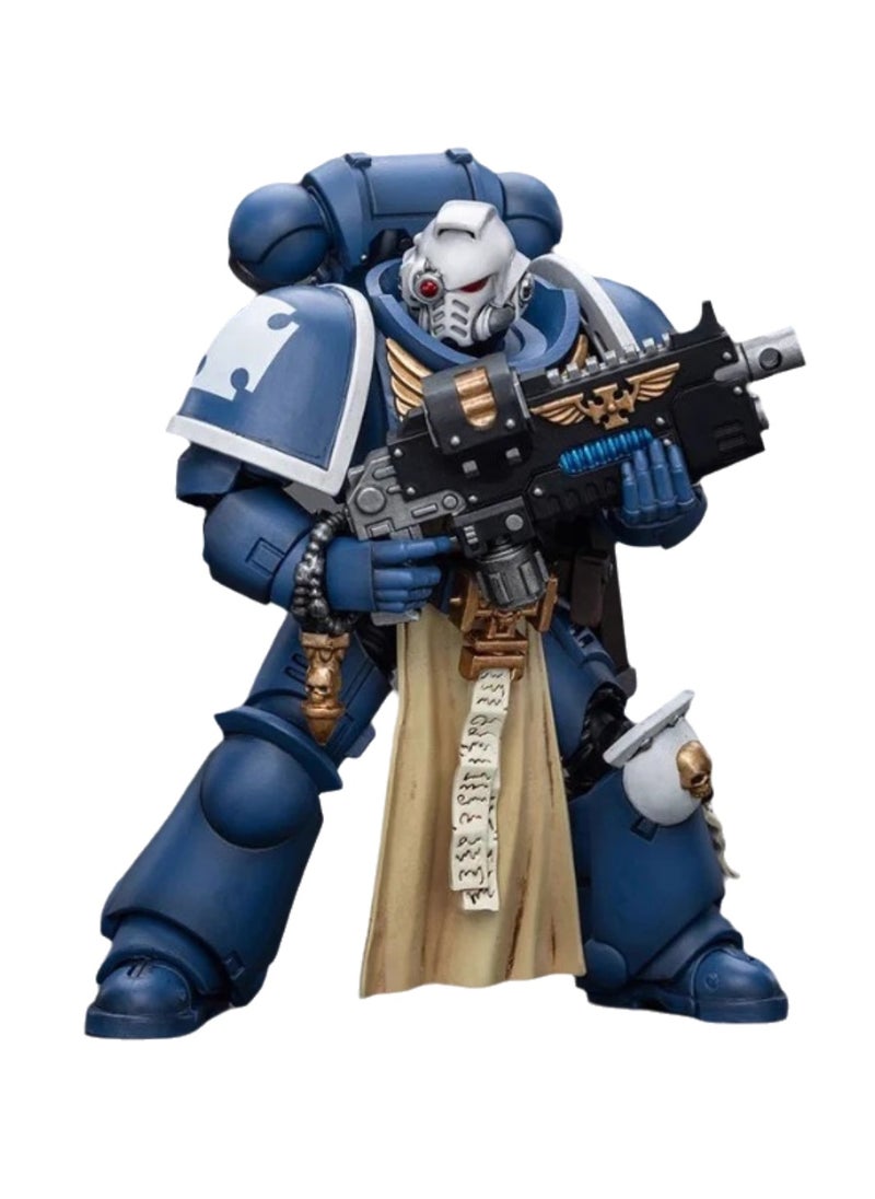 JOYTOY Warhammer 40,000 Action Figure, Ultramarine Veteran with Composite Plasma Gun, 4.7-inch 1/18 Warhammer 40K Series Model, Unisex, Adult, New Year Festival, Birthday Gift, Suitable for Children 15 Years Old and Above