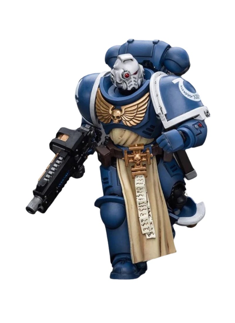 JOYTOY Warhammer 40,000 Action Figure, Ultramarine Veteran with Composite Plasma Gun, 4.7-inch 1/18 Warhammer 40K Series Model, Unisex, Adult, New Year Festival, Birthday Gift, Suitable for Children 15 Years Old and Above