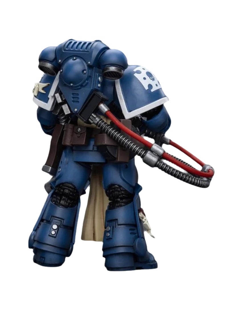 JOYTOY Warhammer 40,000 Action Figure, Ultramarine Veteran with Heavy Bolter, 4.7-inch 1/18 Warhammer 40K Series Model, Unisex, Adult, New Year Festival, Birthday Gift, Suitable for Children 15 Years Old and Above