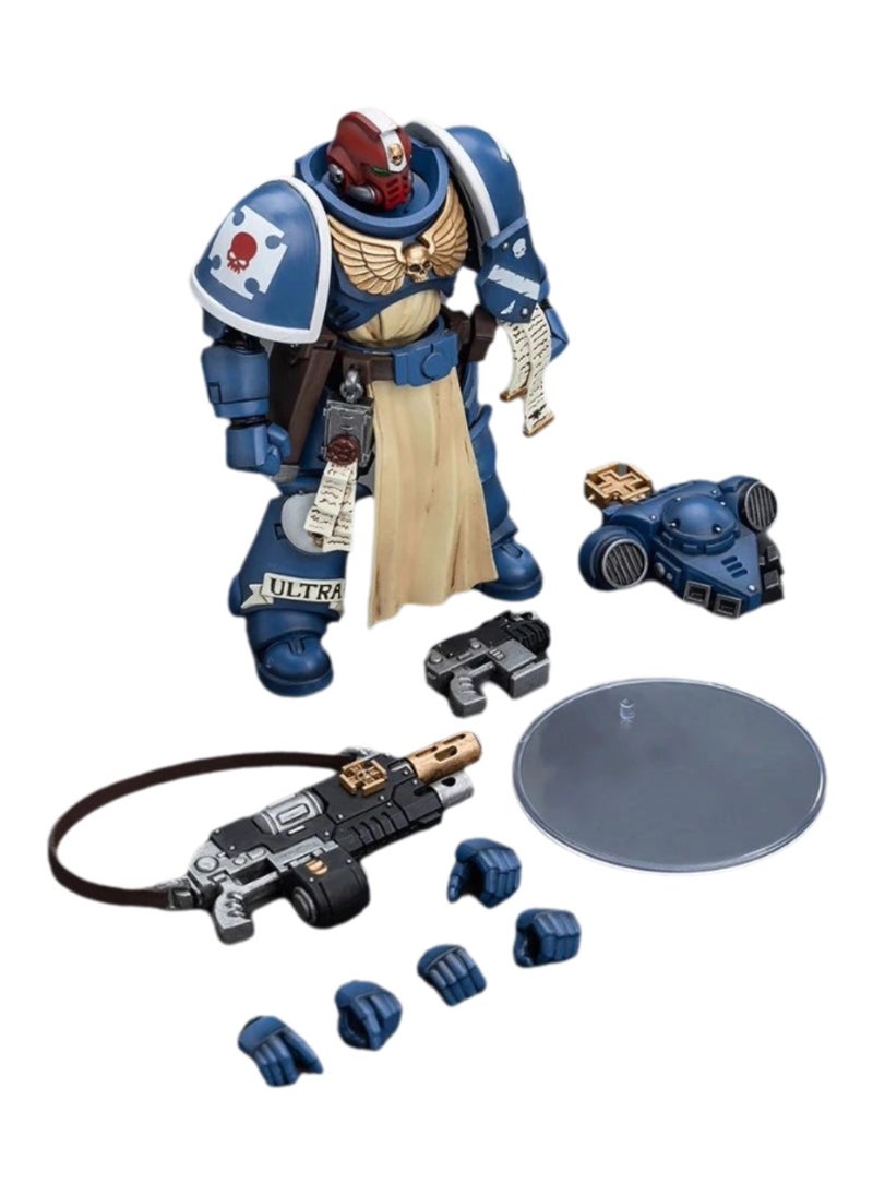 JOYTOY Warhammer 40,000 Action Figure, Ultramarines - Veteran Sergeant of the Guard, 4.7-inch 1/18 Warhammer 40K Series Model, Unisex, Adult, New Year Festival, Birthday Gift, Suitable for Children 15 Years Old and Above