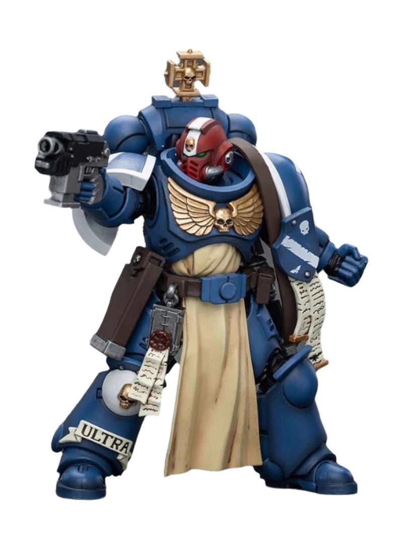 JOYTOY Warhammer 40,000 Action Figure, Ultramarines - Veteran Sergeant of the Guard, 4.7-inch 1/18 Warhammer 40K Series Model, Unisex, Adult, New Year Festival, Birthday Gift, Suitable for Children 15 Years Old and Above