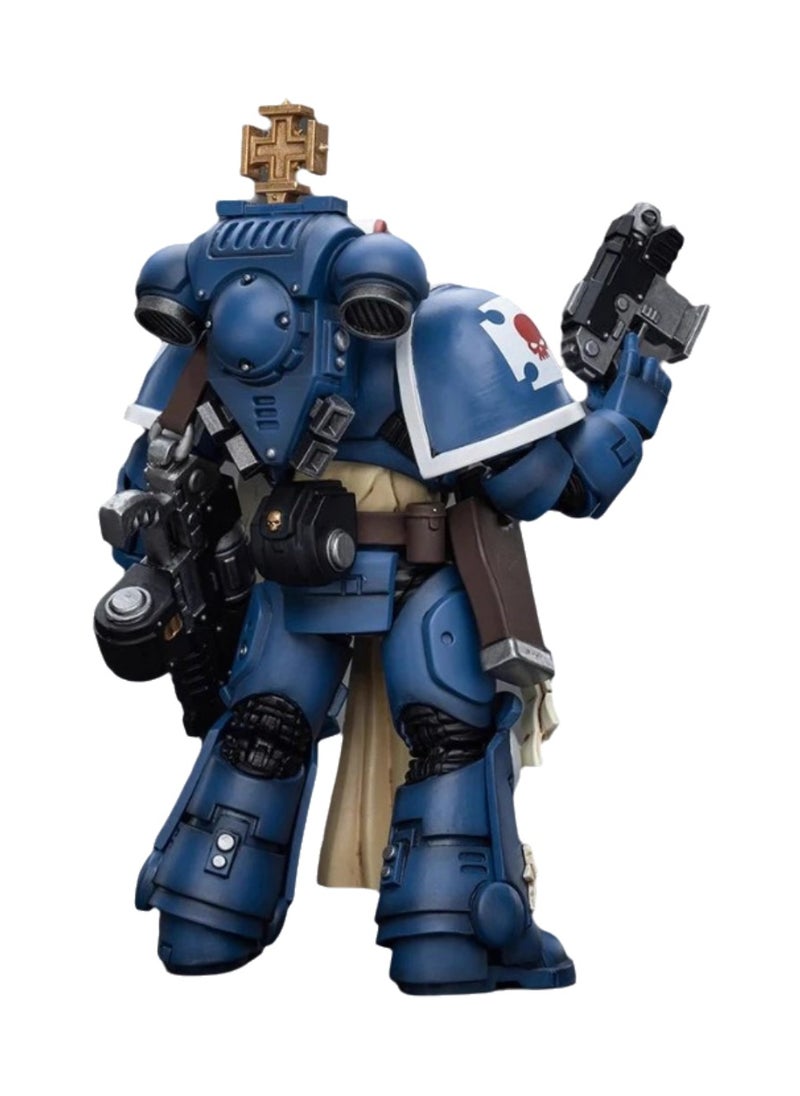 JOYTOY Warhammer 40,000 Action Figure, Ultramarines - Veteran Sergeant of the Guard, 4.7-inch 1/18 Warhammer 40K Series Model, Unisex, Adult, New Year Festival, Birthday Gift, Suitable for Children 15 Years Old and Above