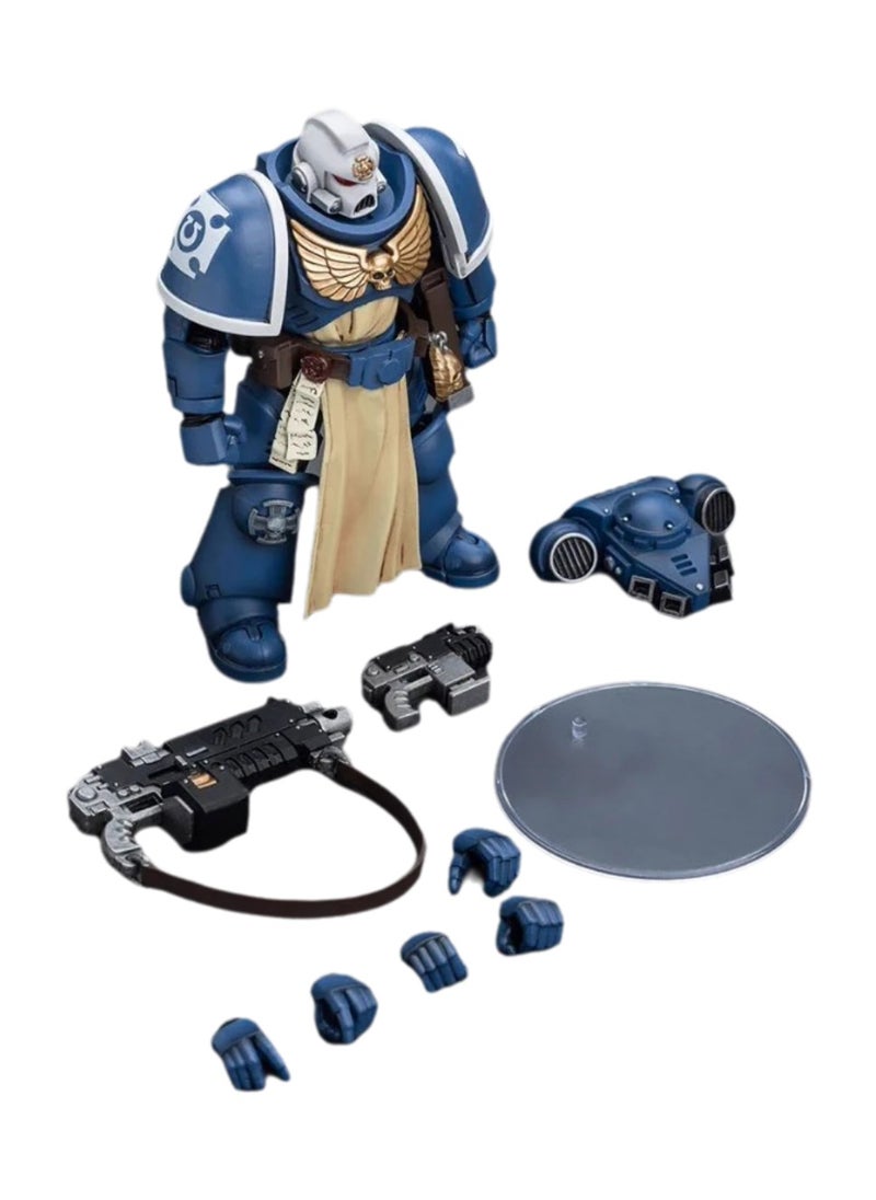 JOYTOY Warhammer 40,000 Action Figure, Ultramarine Veteran with Auto-Blast Rifle, 4.7-inch 1/18 Warhammer 40K Series Model, Unisex, Adult, New Year Festival, Birthday Gift, Suitable for Children 15 Years Old and Above