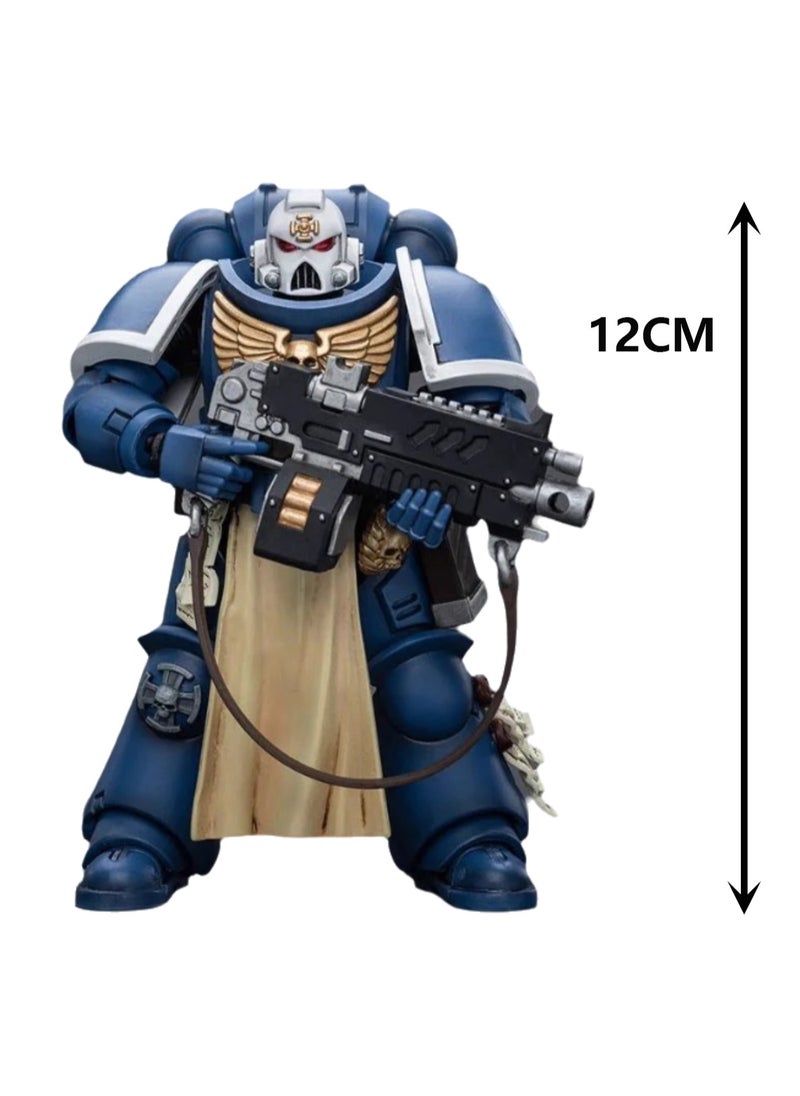 JOYTOY Warhammer 40,000 Action Figure, Ultramarine Veteran with Auto-Blast Rifle, 4.7-inch 1/18 Warhammer 40K Series Model, Unisex, Adult, New Year Festival, Birthday Gift, Suitable for Children 15 Years Old and Above