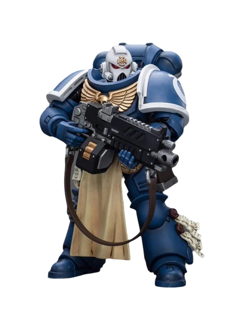 JOYTOY Warhammer 40,000 Action Figure, Ultramarine Veteran with Auto-Blast Rifle, 4.7-inch 1/18 Warhammer 40K Series Model, Unisex, Adult, New Year Festival, Birthday Gift, Suitable for Children 15 Years Old and Above