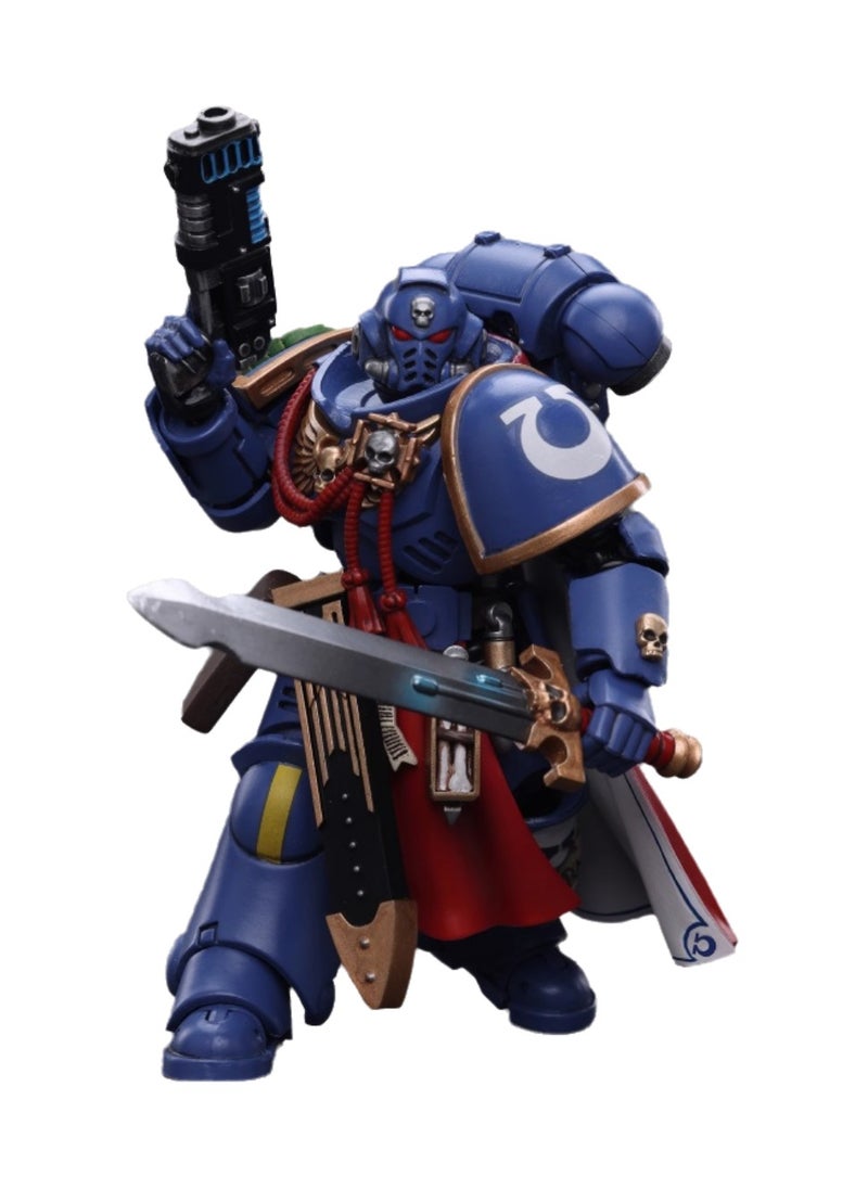 JOYTOY Warhammer 40,000 Action Figure, Ultramarines - Primaris Captain Equipped with Energy Sword and Plasma Gun, 4.7 Inch 1/18 Warhammer 40K Series Model, Unisex, Adult, New Year Festival, Birthday Gift, Suitable for Children 15 Years Old and Above