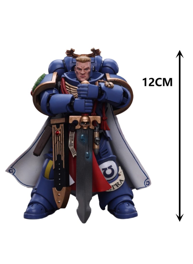 JOYTOY Warhammer 40,000 Action Figure, Ultramarines - Primaris Captain Equipped with Energy Sword and Plasma Gun, 4.7 Inch 1/18 Warhammer 40K Series Model, Unisex, Adult, New Year Festival, Birthday Gift, Suitable for Children 15 Years Old and Above