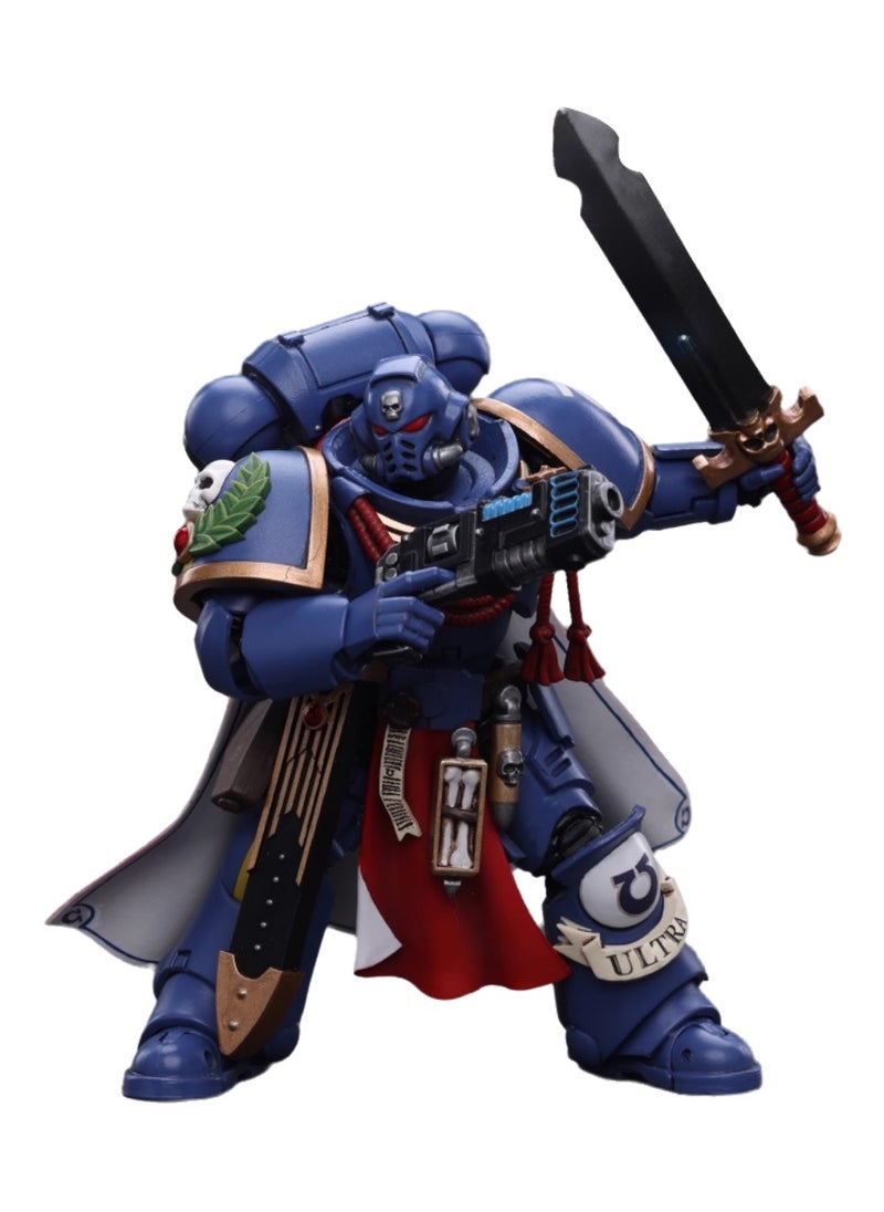 JOYTOY Warhammer 40,000 Action Figure, Ultramarines - Primaris Captain Equipped with Energy Sword and Plasma Gun, 4.7 Inch 1/18 Warhammer 40K Series Model, Unisex, Adult, New Year Festival, Birthday Gift, Suitable for Children 15 Years Old and Above