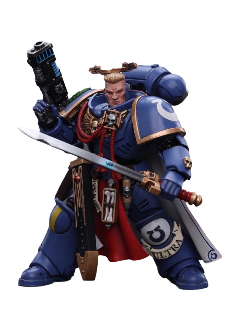 JOYTOY Warhammer 40,000 Action Figure, Ultramarines - Primaris Captain Equipped with Energy Sword and Plasma Gun, 4.7 Inch 1/18 Warhammer 40K Series Model, Unisex, Adult, New Year Festival, Birthday Gift, Suitable for Children 15 Years Old and Above