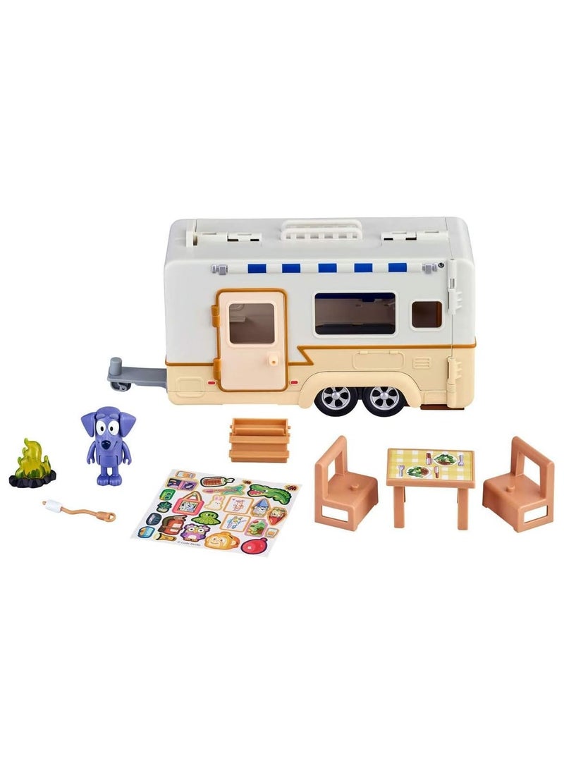 Bluey Caravan Playset | Includes 2.5-3 inch Figures & Accessories | Fun Playset for Kids