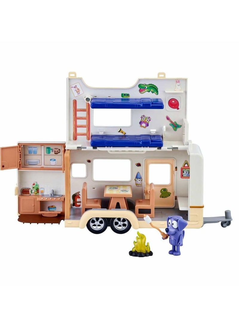 Bluey Caravan Playset | Includes 2.5-3 inch Figures & Accessories | Fun Playset for Kids