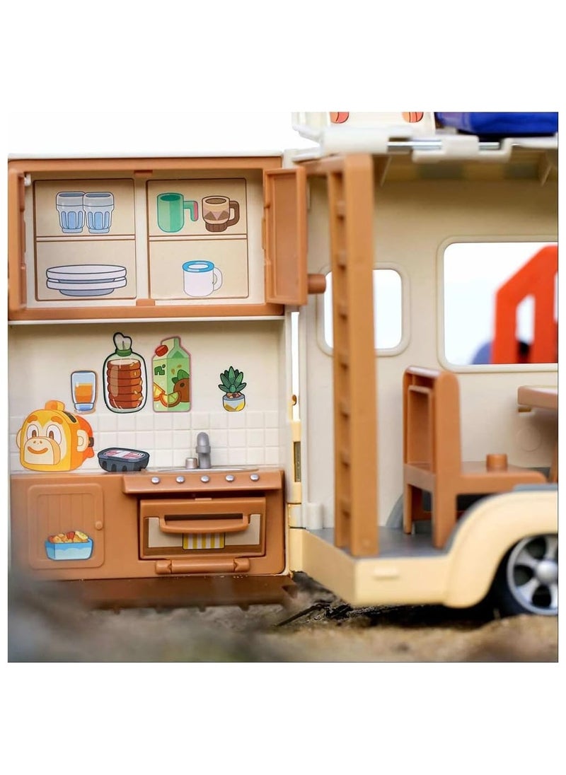 Bluey Caravan Playset | Includes 2.5-3 inch Figures & Accessories | Fun Playset for Kids