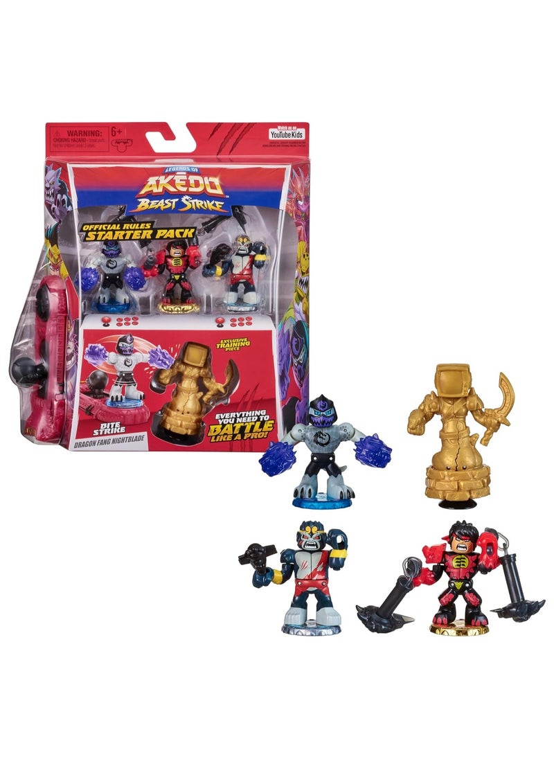 Bite Strike Starter Pack | Action Figures with Battle Arena, Accessories, and Bite Strike Action for Kids | Includes Warrior Figures for Ultimate Combat Fun