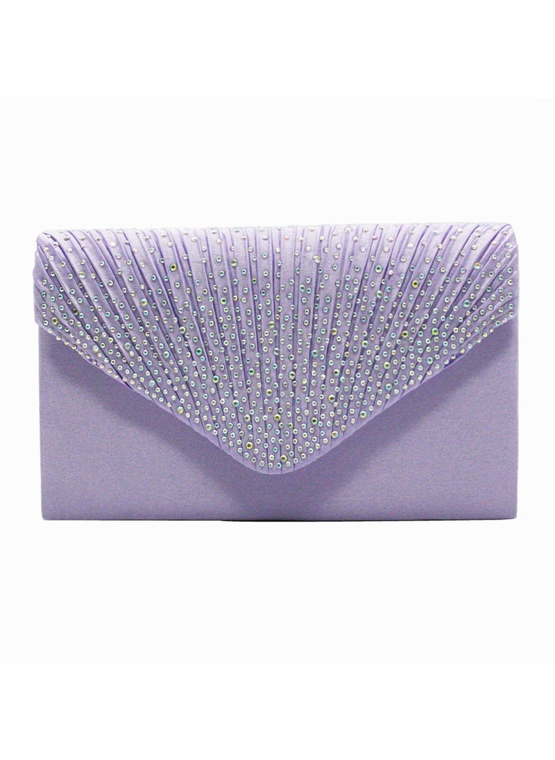 Satin Evening Bag, Diamante Clutch, Ladies' Shoulder Bag, Wedding Party Purse, Elegant Handbag