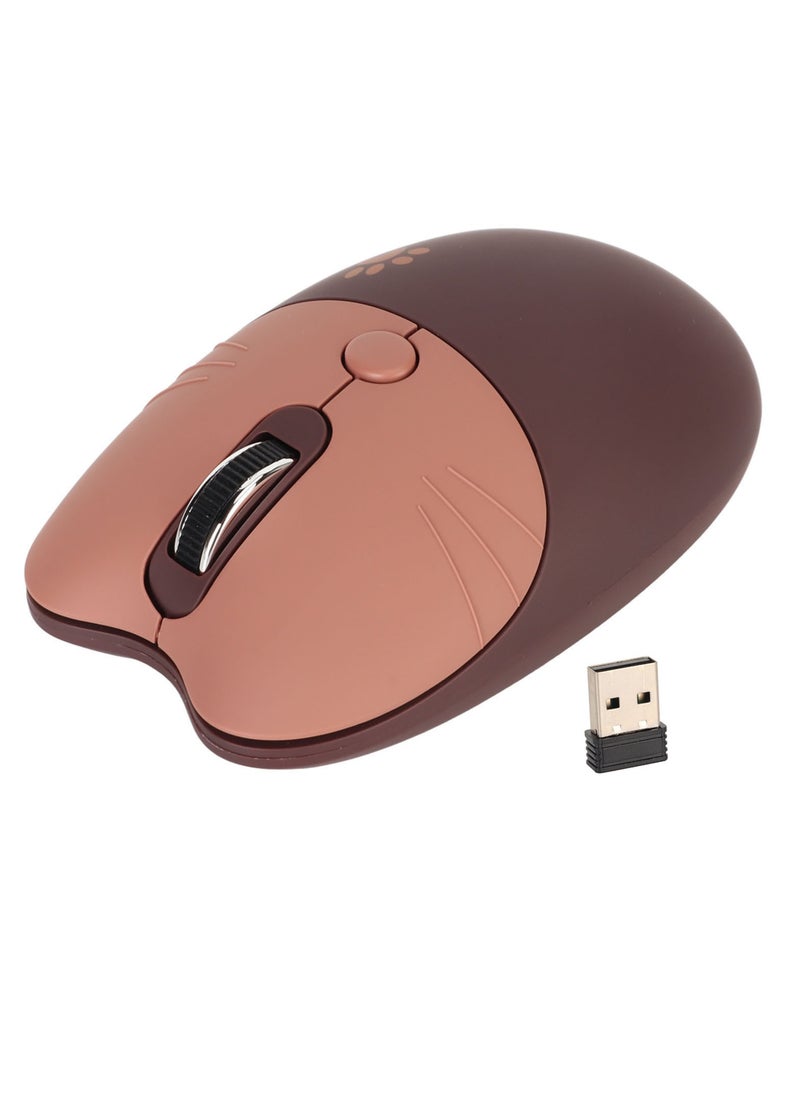 Cat Wireless Mouse, Lightweight And Portable Soundless Mouse, 3 Levels DPI Ergonomic Design Computer Mouse, Durable Comfortable Gaming Mouse For Laptop Computer, (1pc, Brown)
