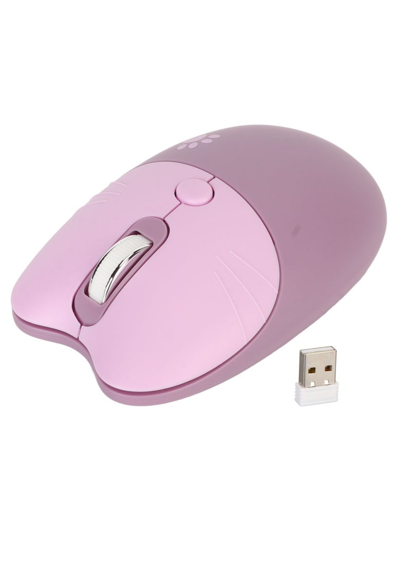 Cat Wireless Mouse, Lightweight And Portable Soundless Mouse, 3 Levels DPI Ergonomic Design Computer Mouse, Durable Comfortable Gaming Mouse For Laptop Computer, (1pc, Purple)