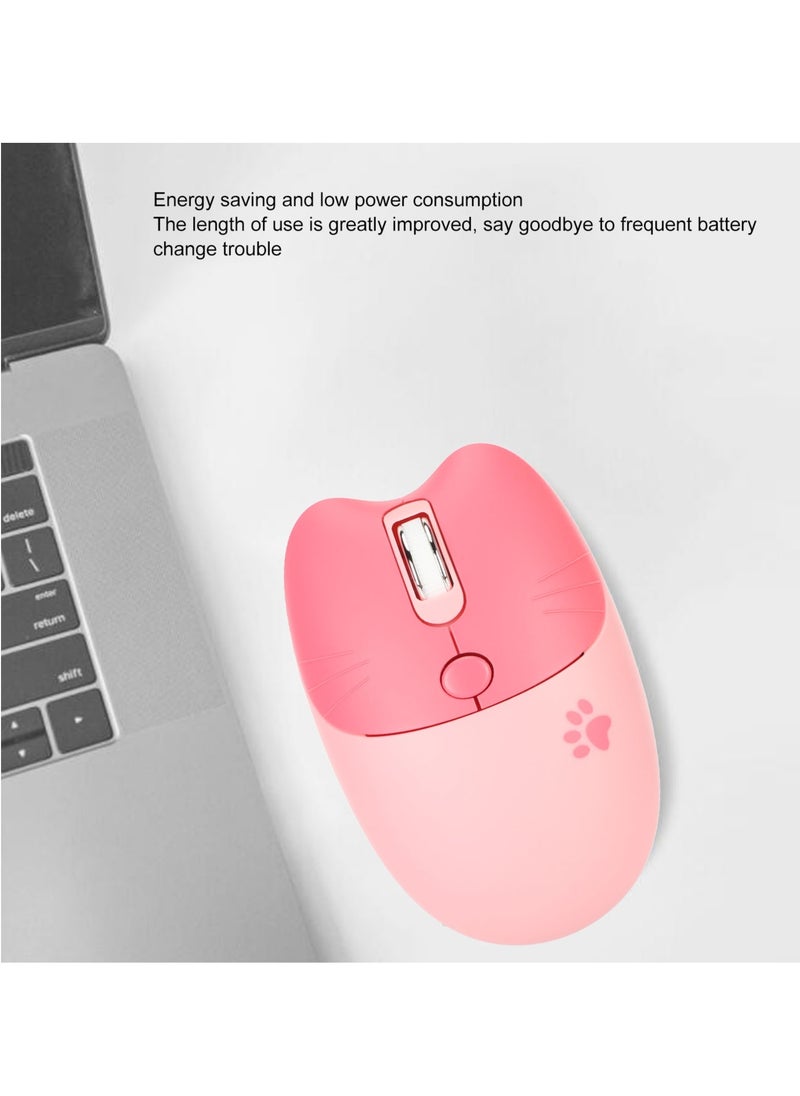 Cat Wireless Mouse, Lightweight And Portable Soundless Mouse, 3 Levels DPI Ergonomic Design Computer Mouse, Durable Comfortable Gaming Mouse For Laptop Computer, (1pc, Pink)