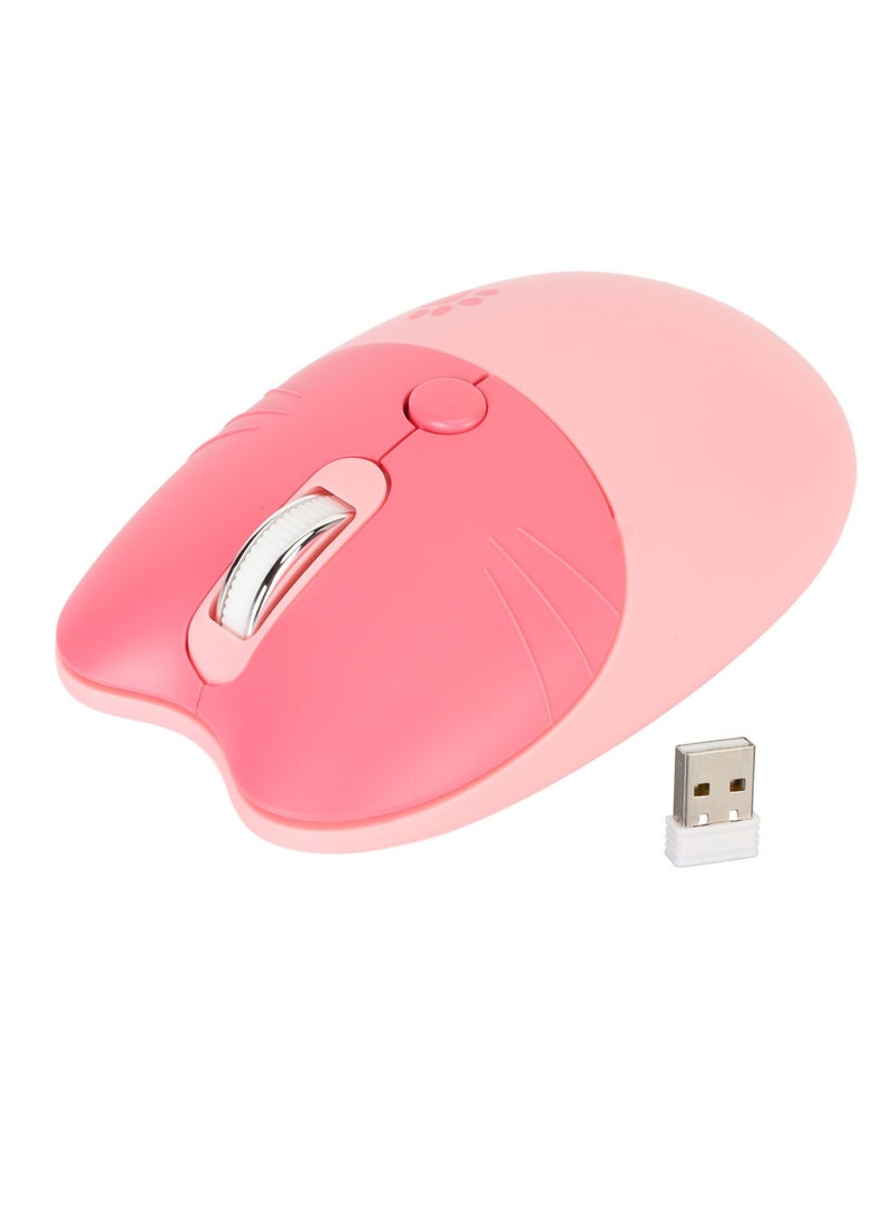 Cat Wireless Mouse, Lightweight And Portable Soundless Mouse, 3 Levels DPI Ergonomic Design Computer Mouse, Durable Comfortable Gaming Mouse For Laptop Computer, (1pc, Pink)