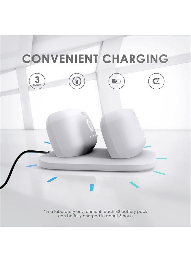 Twin Charger Station/Dock for B2 Battery Pack,Ultra-Thin Design, Magnetically Supply Power to 2 B2 Battery Packs at The Same Time