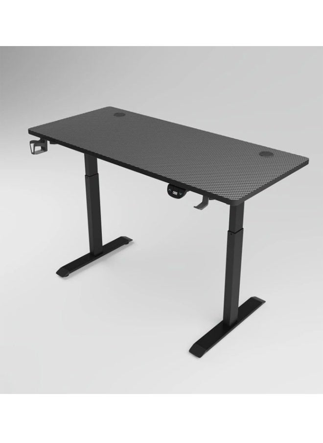 Multifunctional Adjustable Height Gaming Desk with Remote, Handle Rack, Cup Holder, USB Socket and Headphone Hook 120 CM