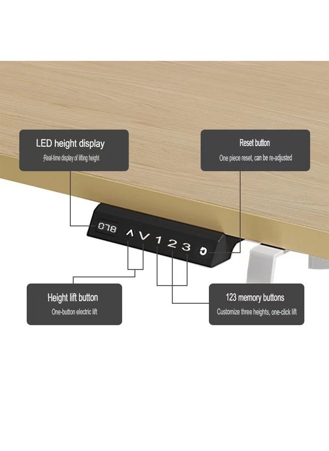 Multifunctional Adjustable Height Gaming Desk with RGB LED Lights, Wireless Remote, Handle Rack, Cup Holder, USB Socket and Headphone Hook 160 CM