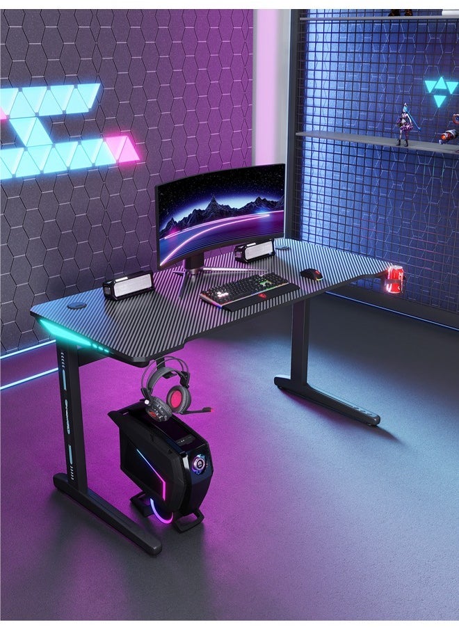 Ergonomic Gaming and Computer Desk with LED Lights 120 CM