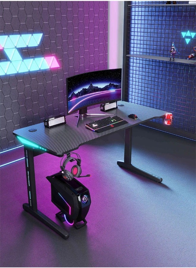 Ergonomic Gaming and Computer Desk with LED Lights and USB port 100 CM