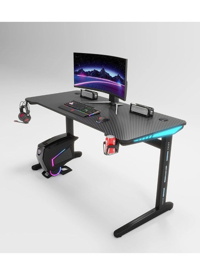 Ergonomic Gaming and Computer Desk with LED Lights and USB port 100 CM