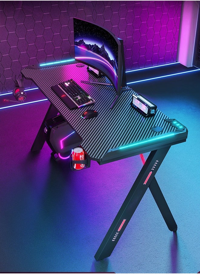 Ergonomic Gaming and Computer Desk with LED Lights 120 CM