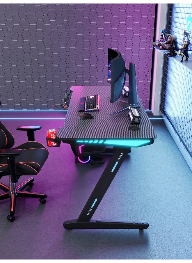 Ergonomic Gaming and Computer Desk with LED Lights 120 CM