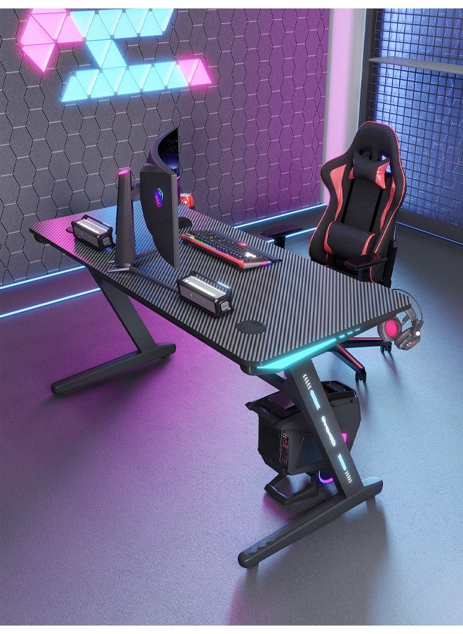 Ergonomic Gaming and Computer Desk with LED Lights 120 CM