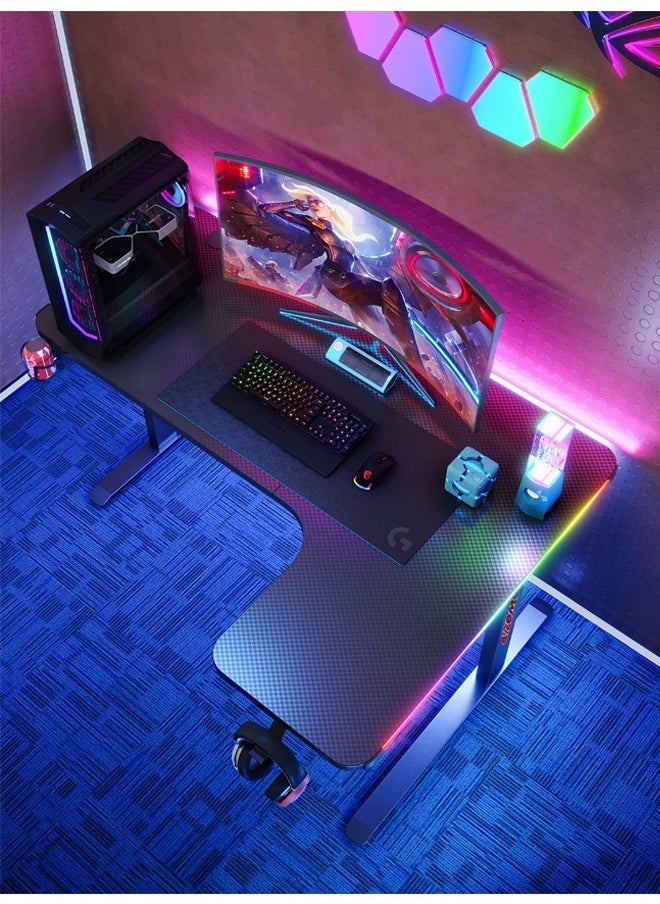 Ergonomic Gaming and Computer Desk with LED Lights 140 CM