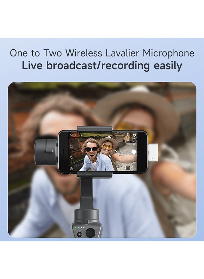 Wireless Lavalier Microphone for iPhone 15 & Android (2TX+1RX+Charging Case), USB C Mini Lapel Clip Mic, Noise Cancellation, 70ft, 8H Battery for Video Recording/Vlog/Interview, Rose Gold