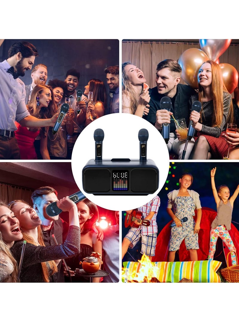 Portable Karaoke Wireless Speaker PA System with 2 Microphones – Perfect for Parties, Picnics & More