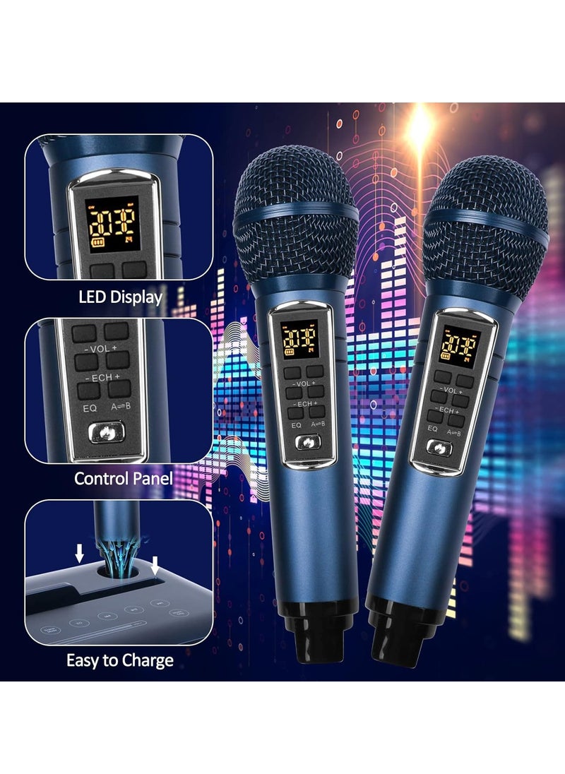 Wireless Karaoke Speaker System with Dual Microphones - Portable PA System for Parties, Picnics, and Events