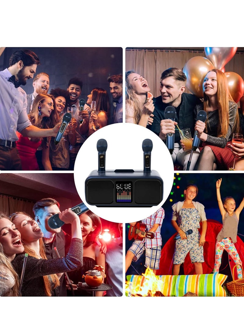 Wireless Karaoke Speaker System with Dual Microphones - Portable PA System for Parties, Picnics, and Events