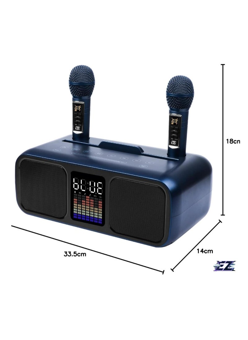 Wireless Karaoke Speaker System with Dual Microphones - Portable PA System for Parties, Picnics, and Events