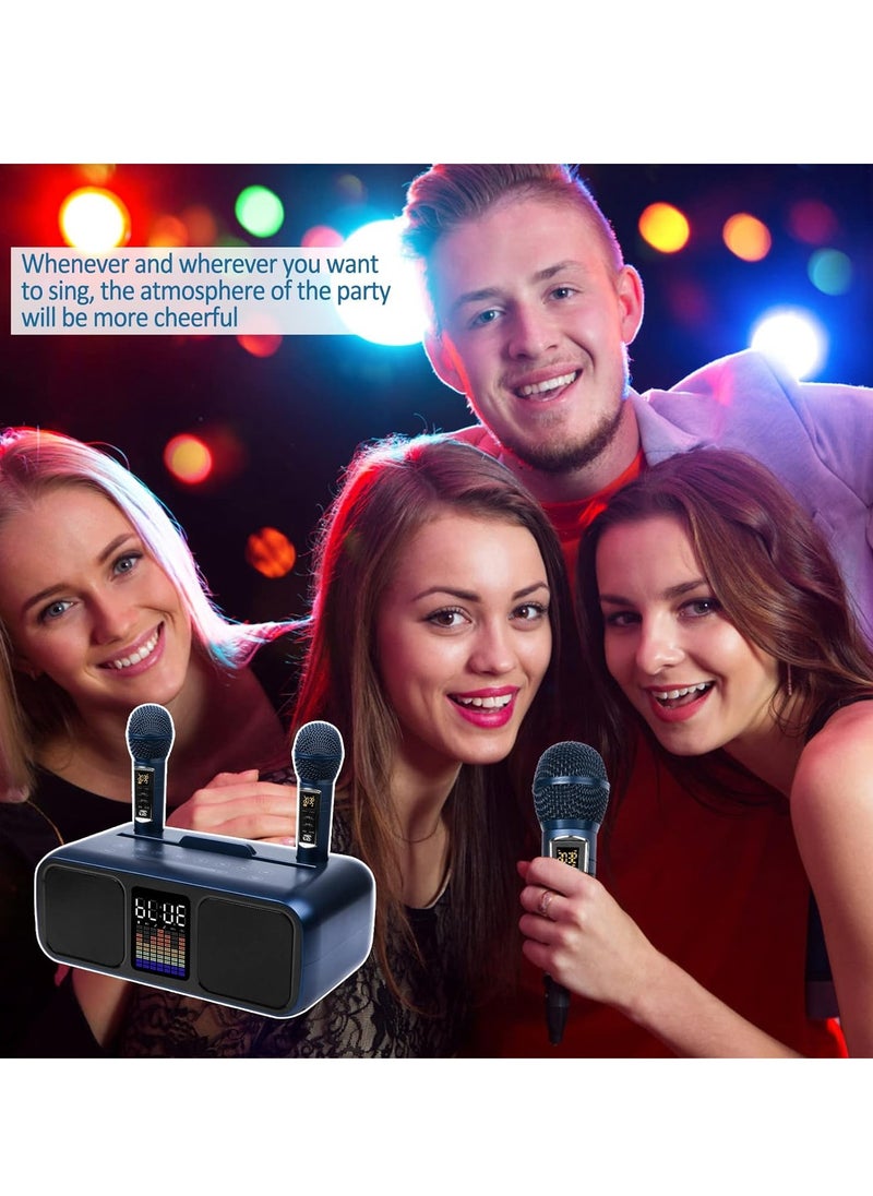 Wireless Karaoke Speaker System with Dual Microphones - Portable PA System for Parties, Picnics, and Events