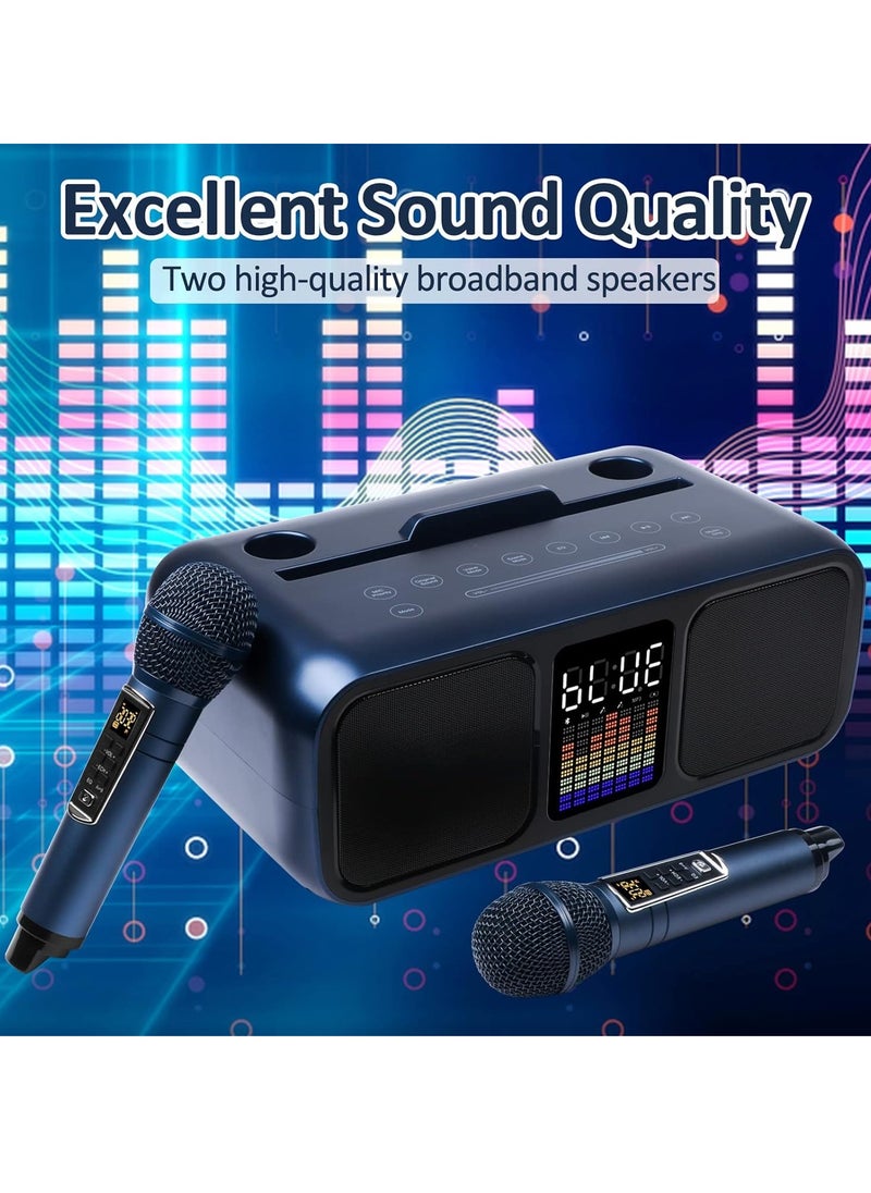 Wireless Karaoke Speaker System with Dual Microphones - Portable PA System for Parties, Picnics, and Events