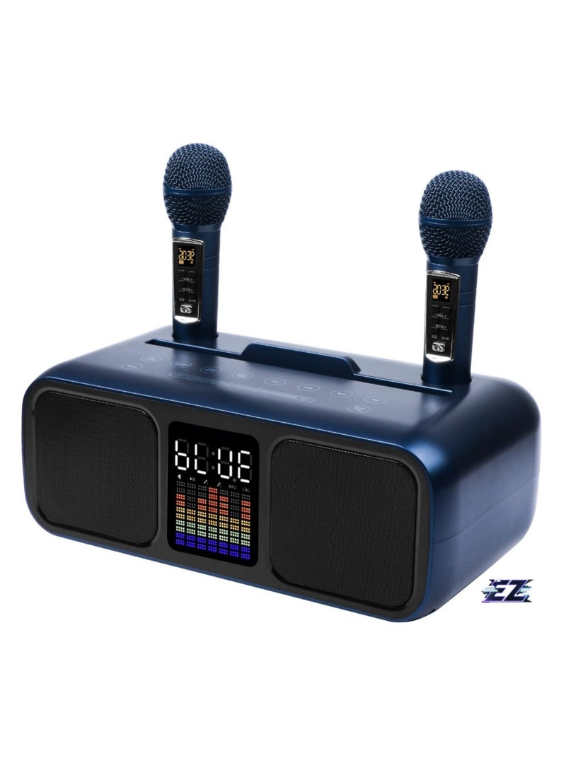 Wireless Karaoke Speaker System with Dual Microphones - Portable PA System for Parties, Picnics, and Events