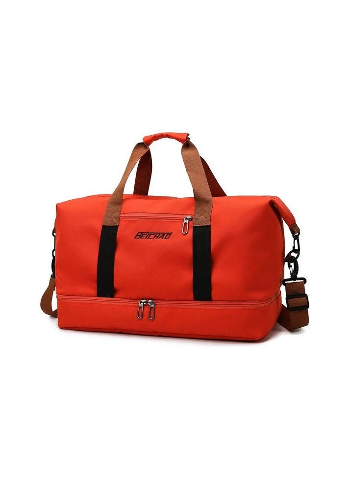 Large capacity boarding baggage wet and dry shoe compartment travel bag Seçenek:280x250x460 (mm) Colour:Orange