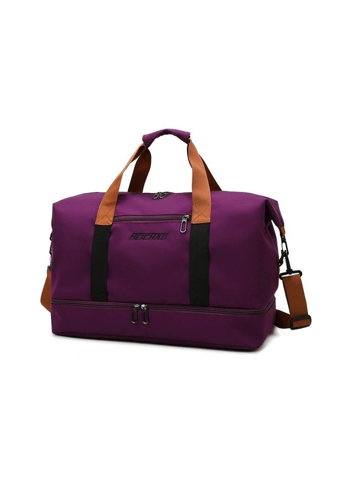 Large capacity boarding baggage wet and dry shoe compartment travel bag Seçenek:280x250x460 (mm) Colour:Purple