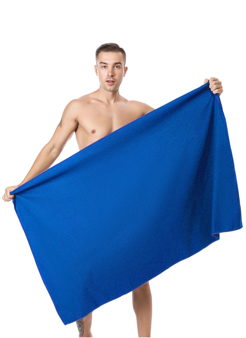 Qiccijoo Quick Dry Towel Turkish Beach Towel Oversized 130*80cm/51.2*31.5in Microfiber Towel Super Absorbent, Travel & Sports & Camping Towel Gym Towel Yoga Towel（Blue）