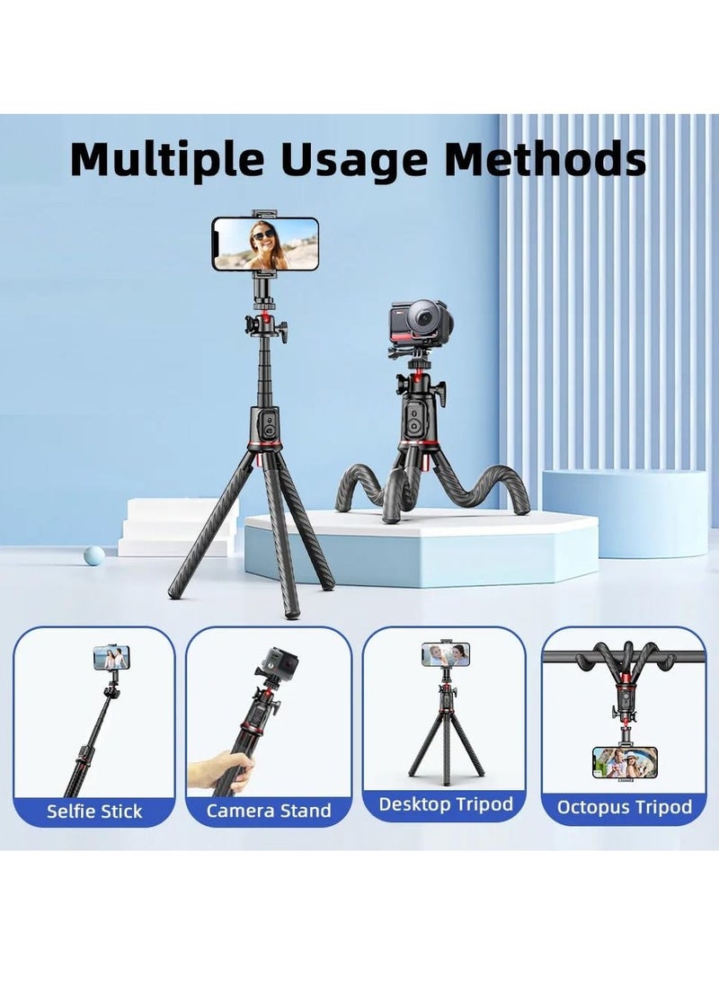 Flexible Octopus Phone Tripod Stand with Remote Control for Smartphone & Camera – Ideal for Livestreaming, Vlogging, Photography, and Video Recording