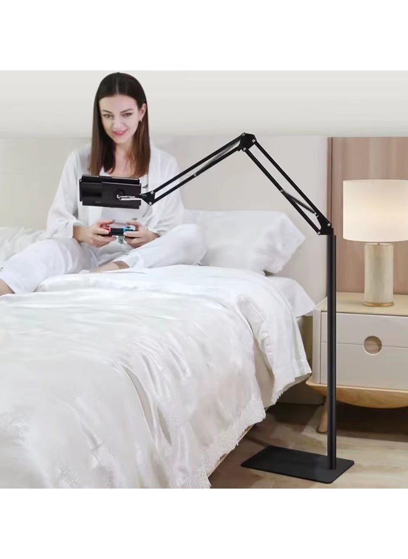 iPad Tripod Stand, Height Adjustable Foldable Floor Tablet Cradle Bracket Tripod Stand for Apple iPad, iPad Mini and All Other 4-12.9 Inch